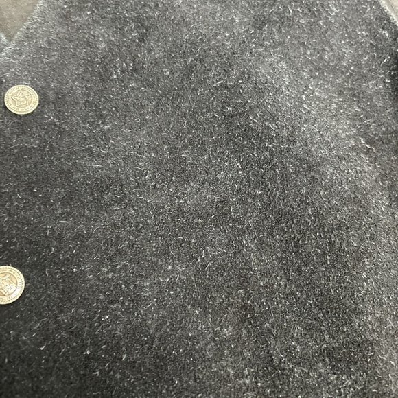 VTG IN PRIVATE Solid Black Genuine Leather Snap Down V Neck Western Vest Men’s L - Picture 8 of 10